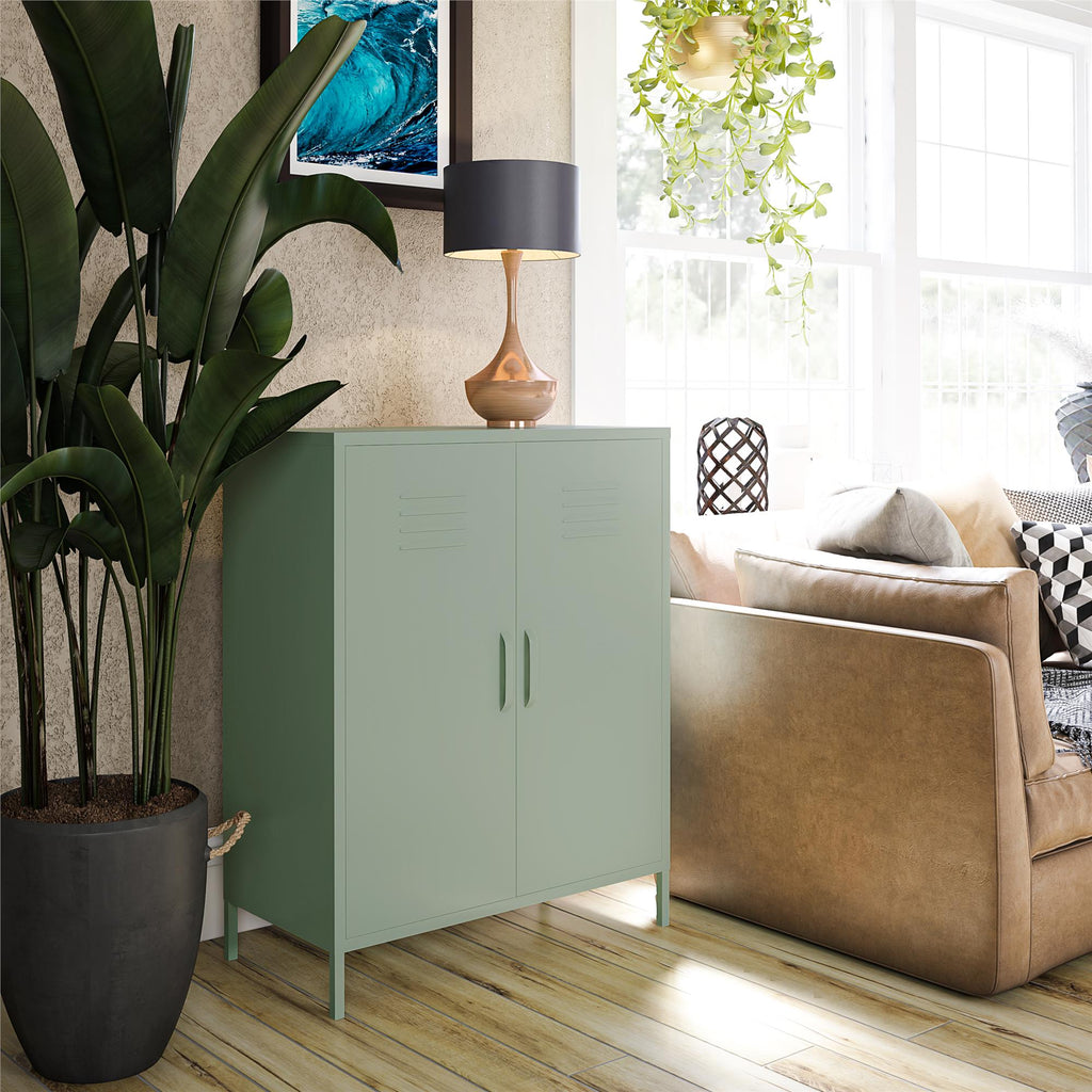 Shadwick 2 Door Metal Locker Style Accent Storage Cabinet